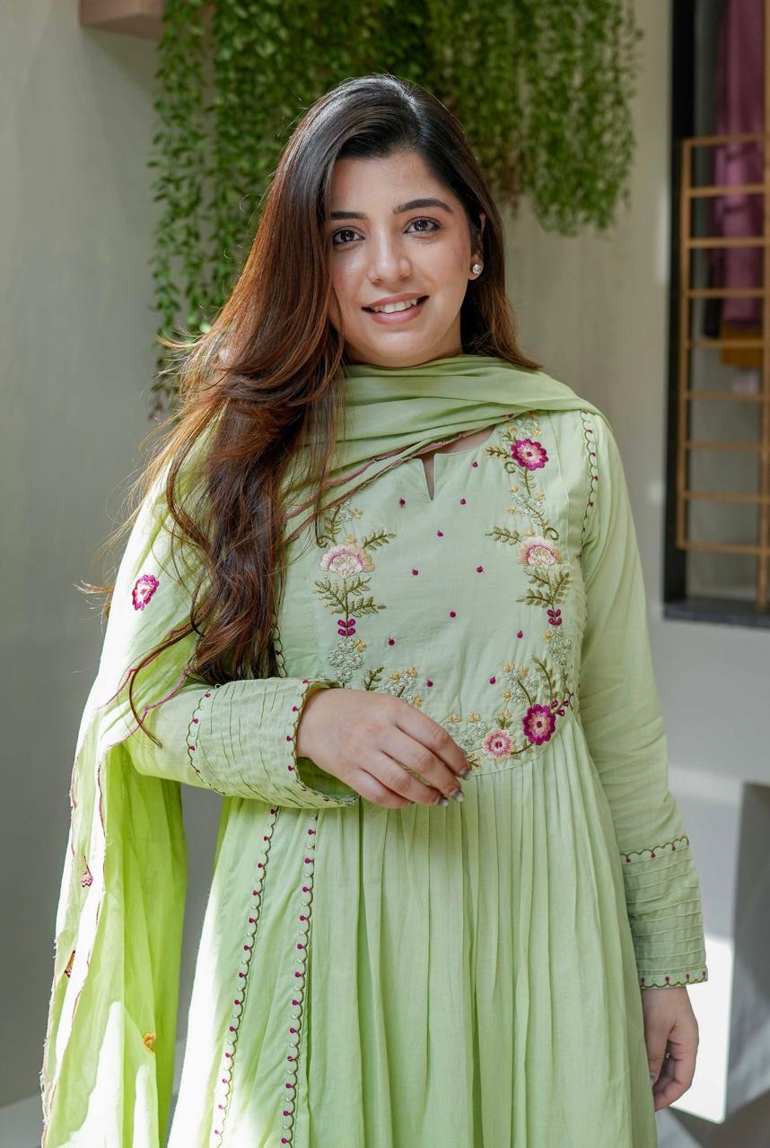 Traditional Anarkali Kurta Set with Embroidery