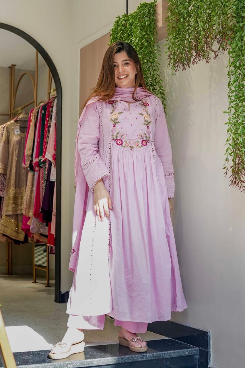 Traditional Anarkali Kurta Set with Embroidery