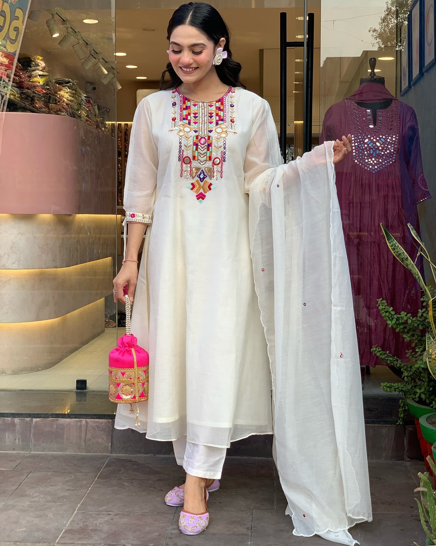 Festive Straight Kurta Ensemble with Dupatta