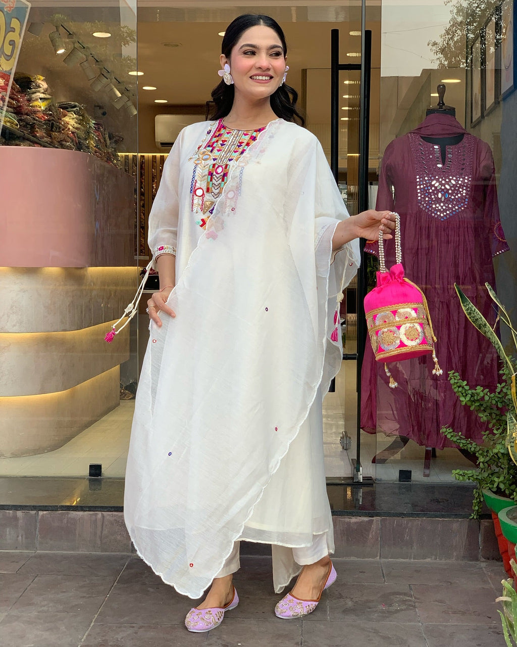 Festive Straight Kurta Ensemble with Dupatta