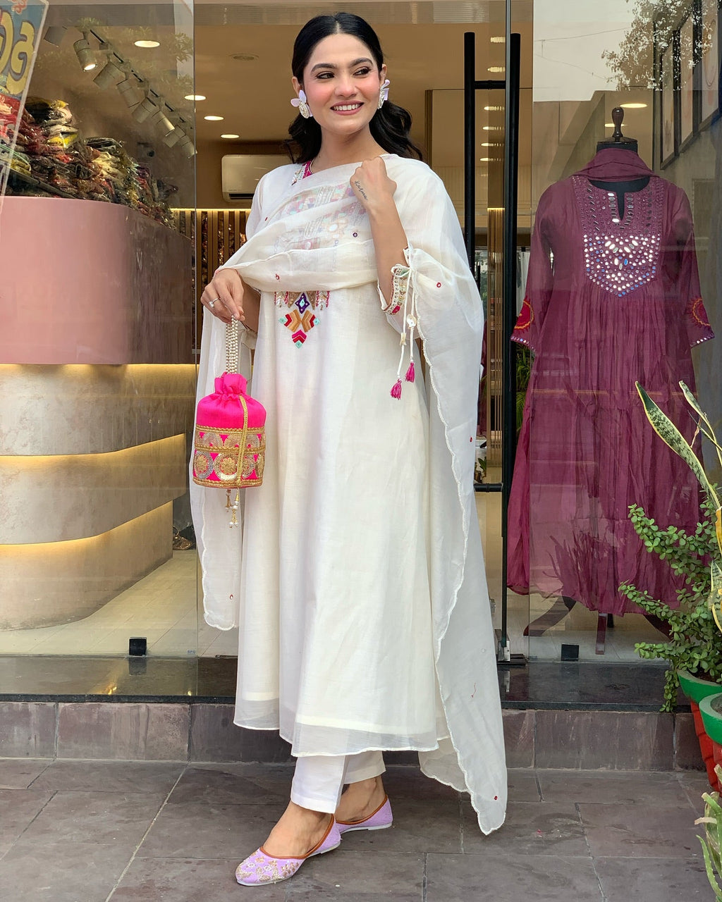 Festive Straight Kurta Ensemble with Dupatta
