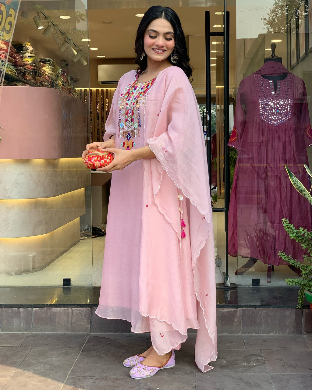 Festive Straight Kurta Ensemble with Dupatta