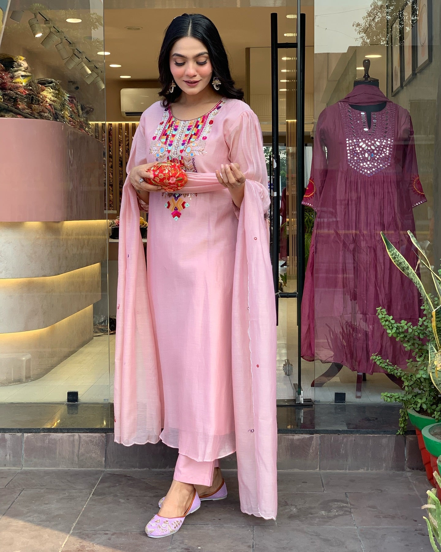 Festive Straight Kurta Ensemble with Dupatta