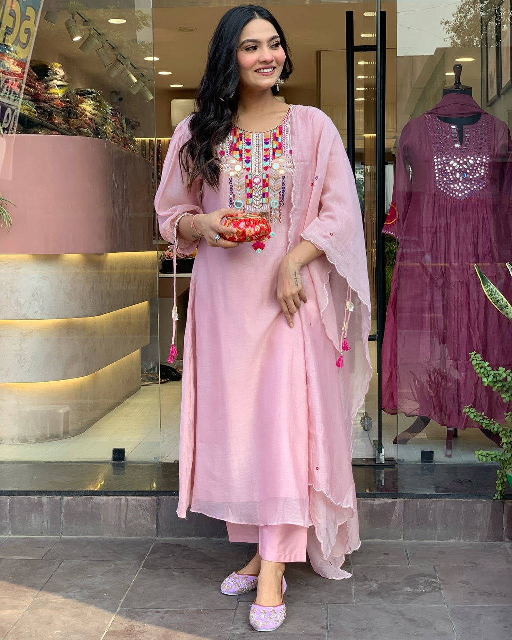 Festive Straight Kurta Ensemble with Dupatta