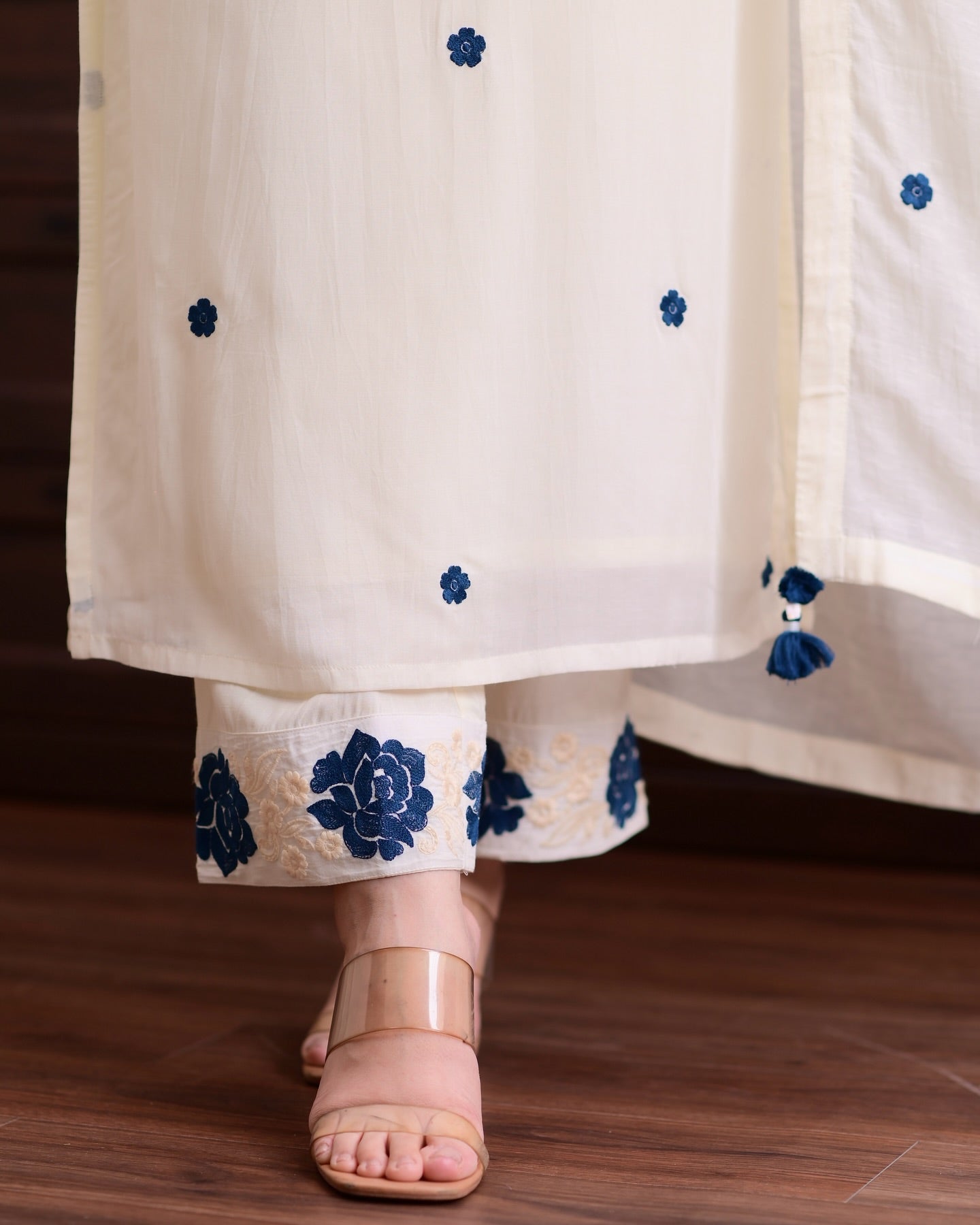Embroidered Kurti Set with Matching Dupatta