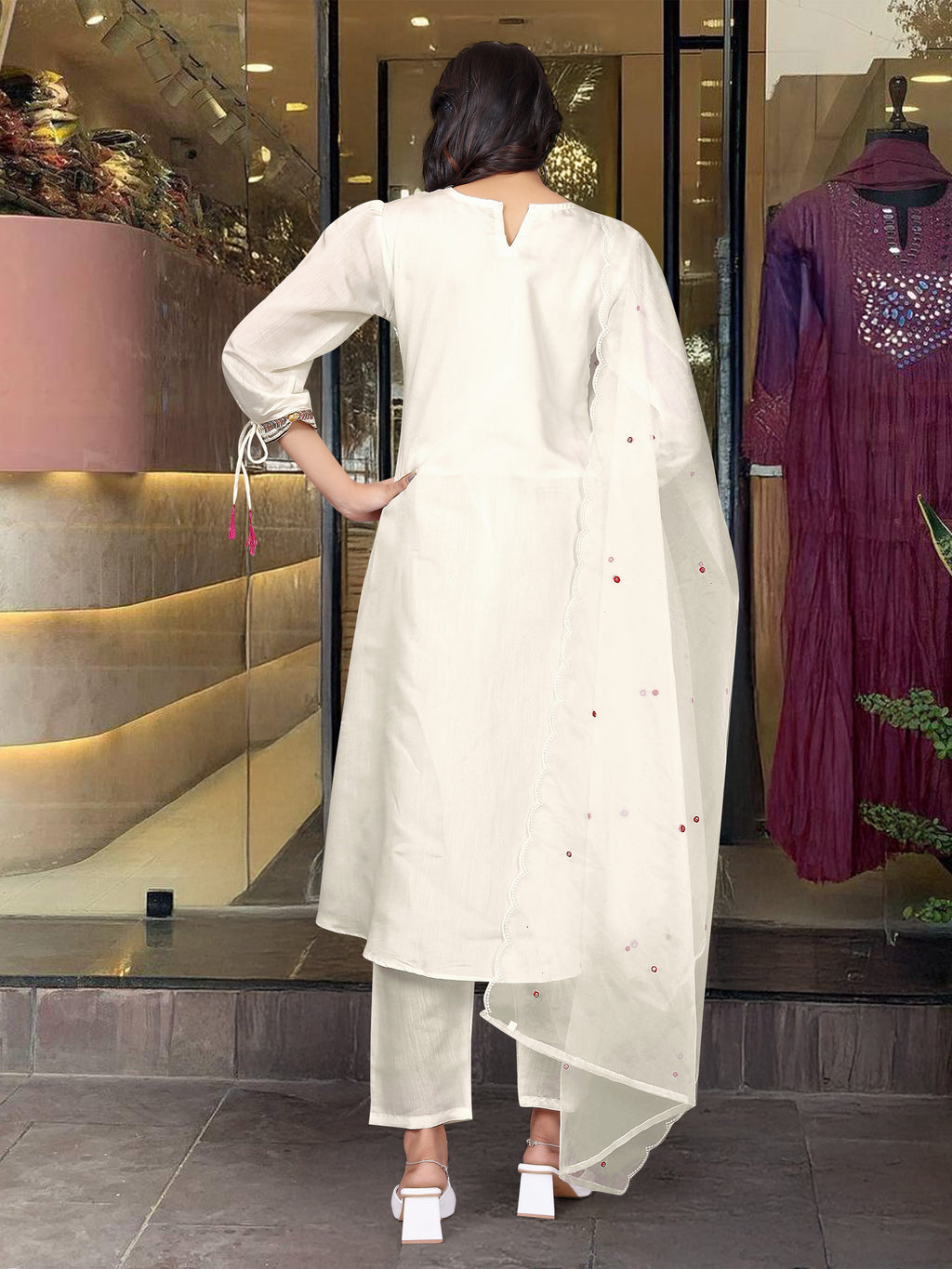 Festive Straight Kurta Ensemble with Dupatta
