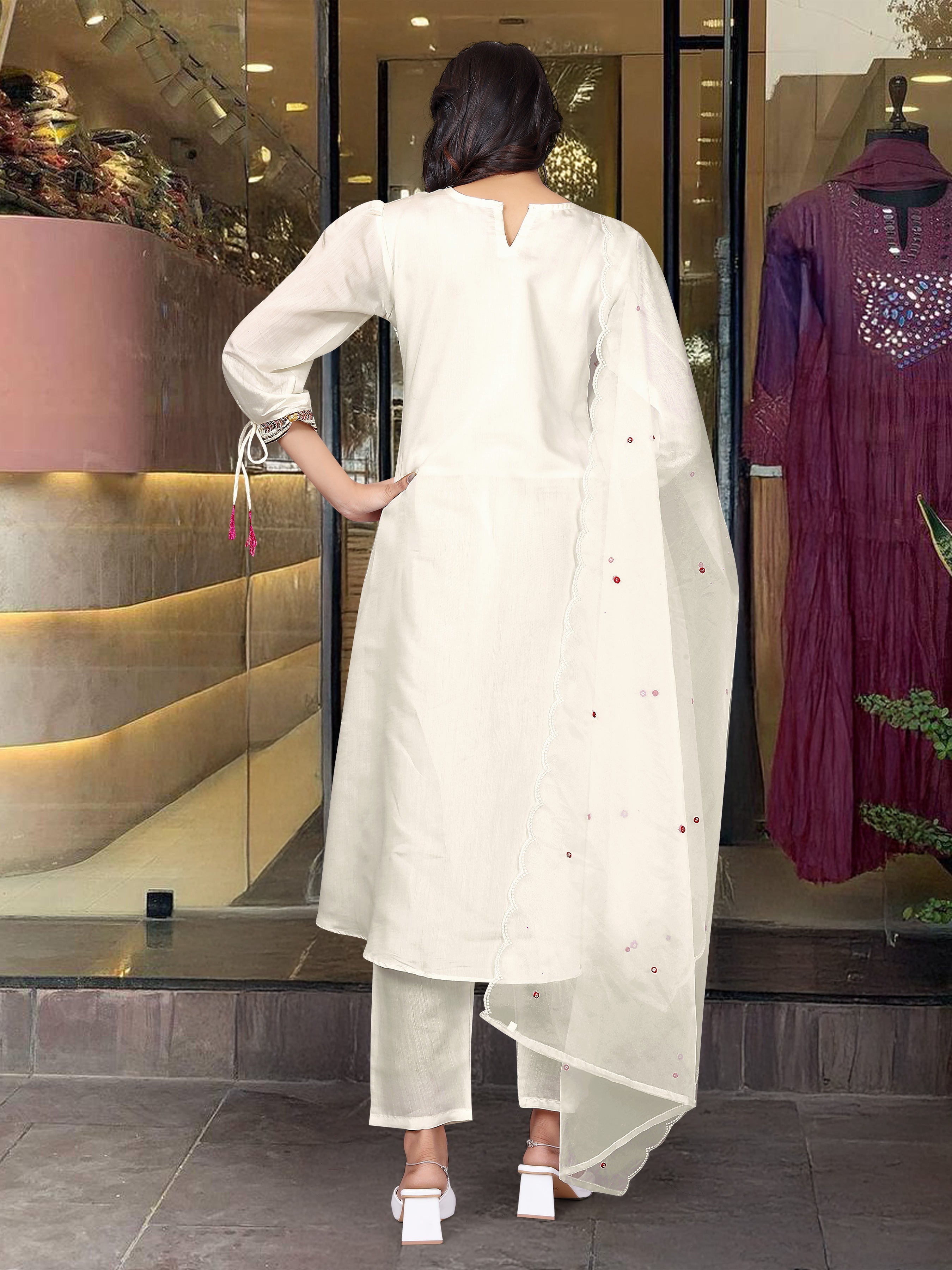 Festive Straight Kurta Ensemble with Dupatta