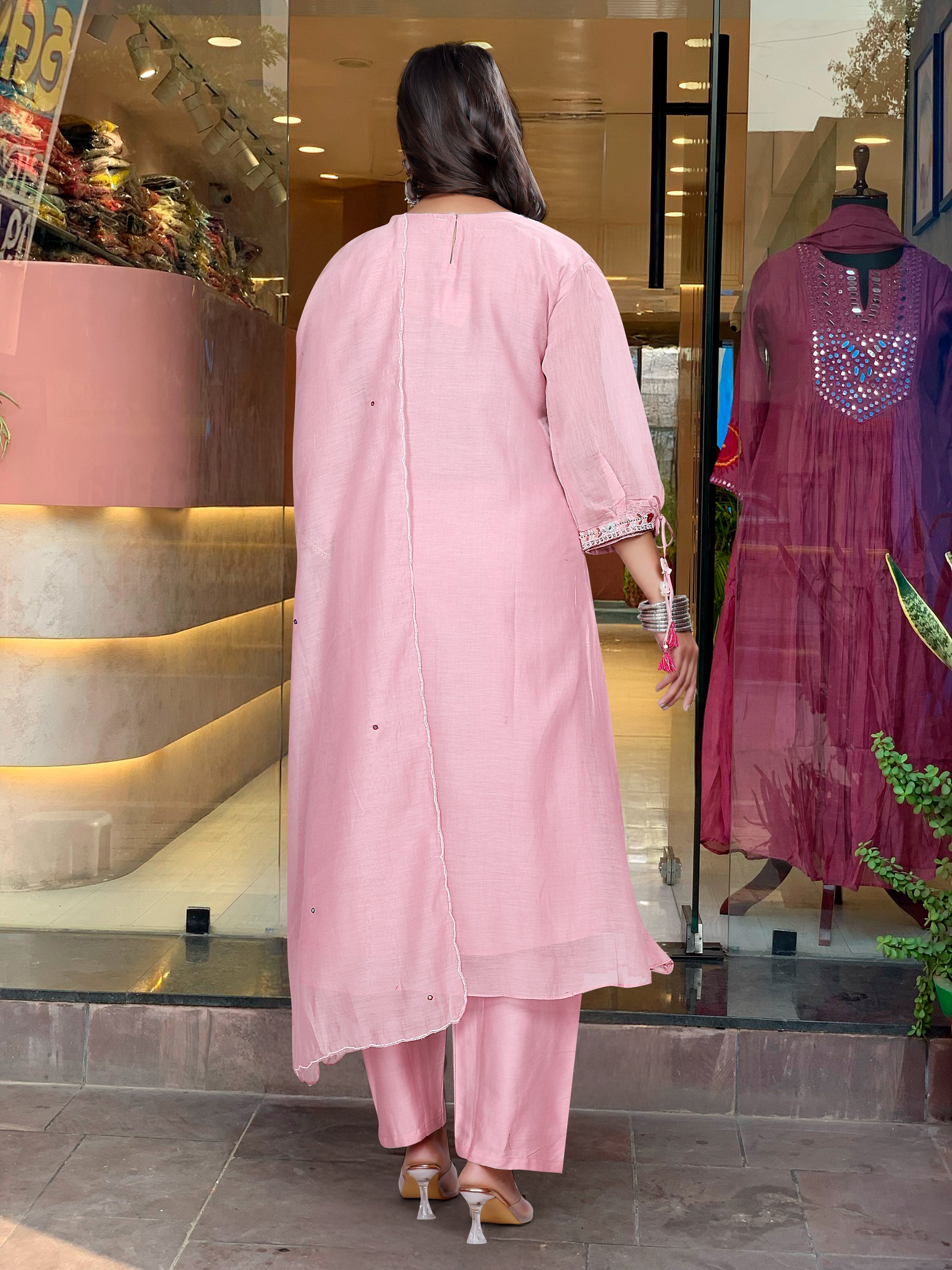 Festive Straight Kurta Ensemble with Dupatta
