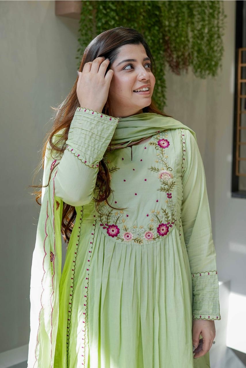 Traditional Anarkali Kurta Set with Embroidery