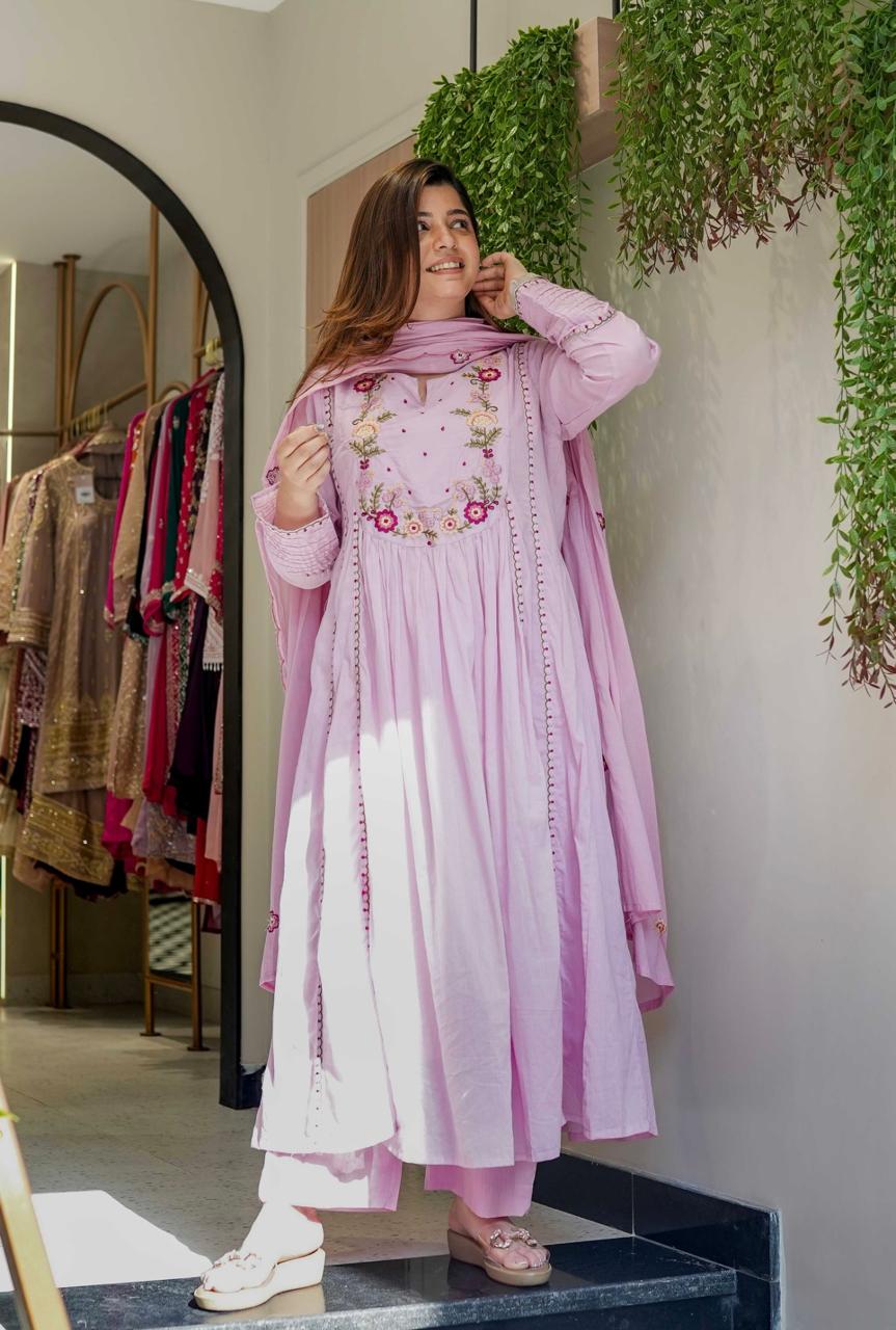 Traditional Anarkali Kurta Set with Embroidery