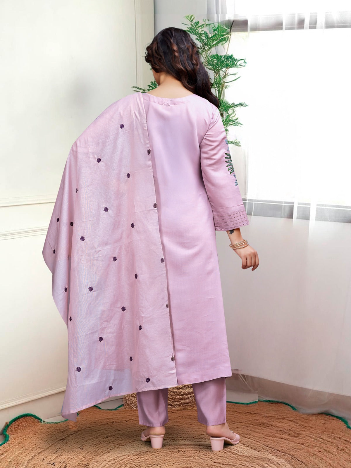 Embroidered Anarkali Kurta Set with Dupatta