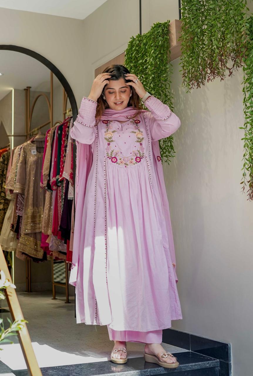 Traditional Anarkali Kurta Set with Embroidery