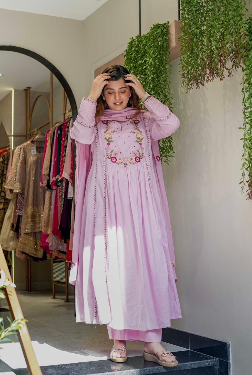 Traditional Anarkali Kurta Set with Embroidery