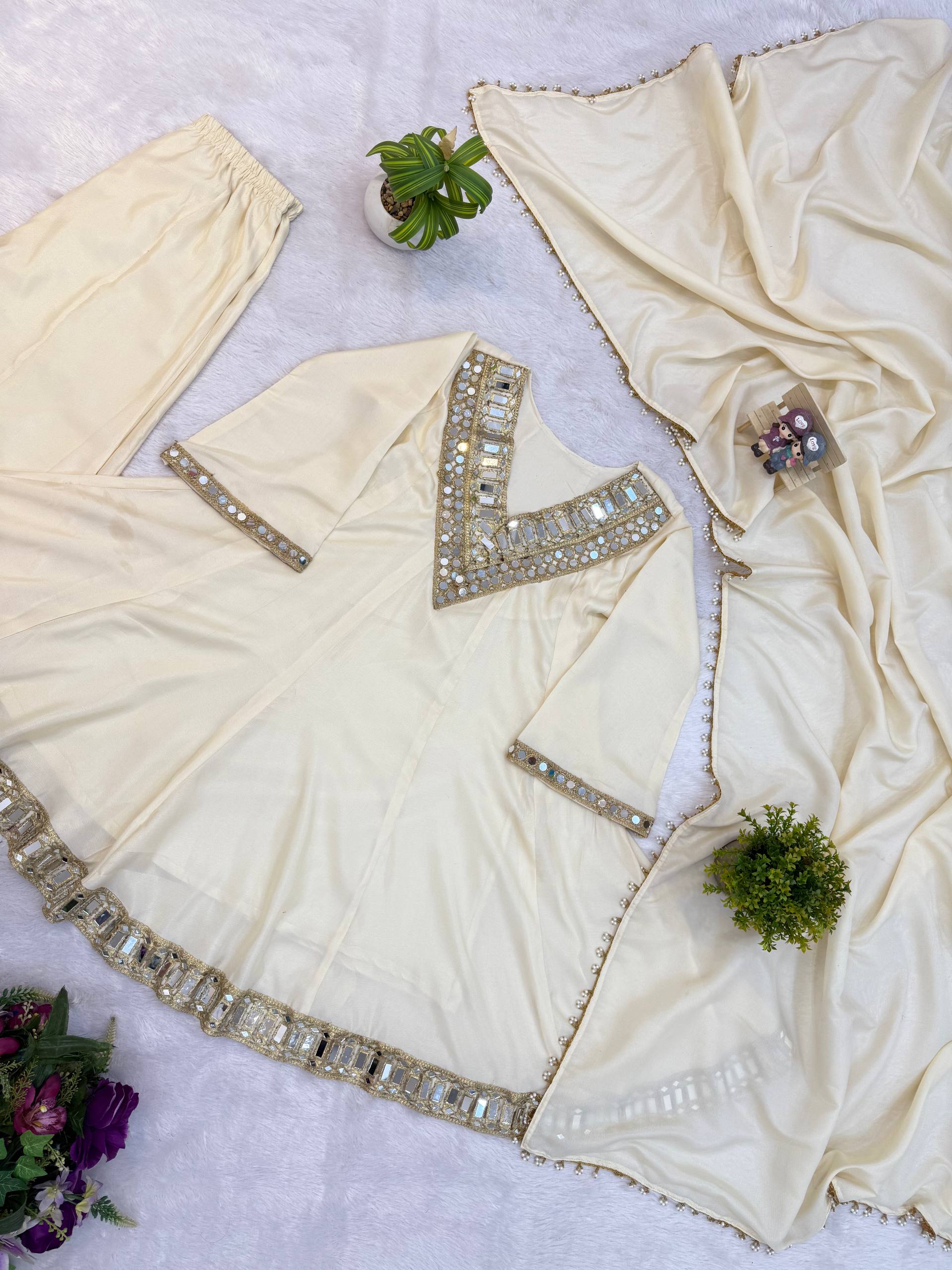 Stunning Sharara Set with Mirror Work Embellishment