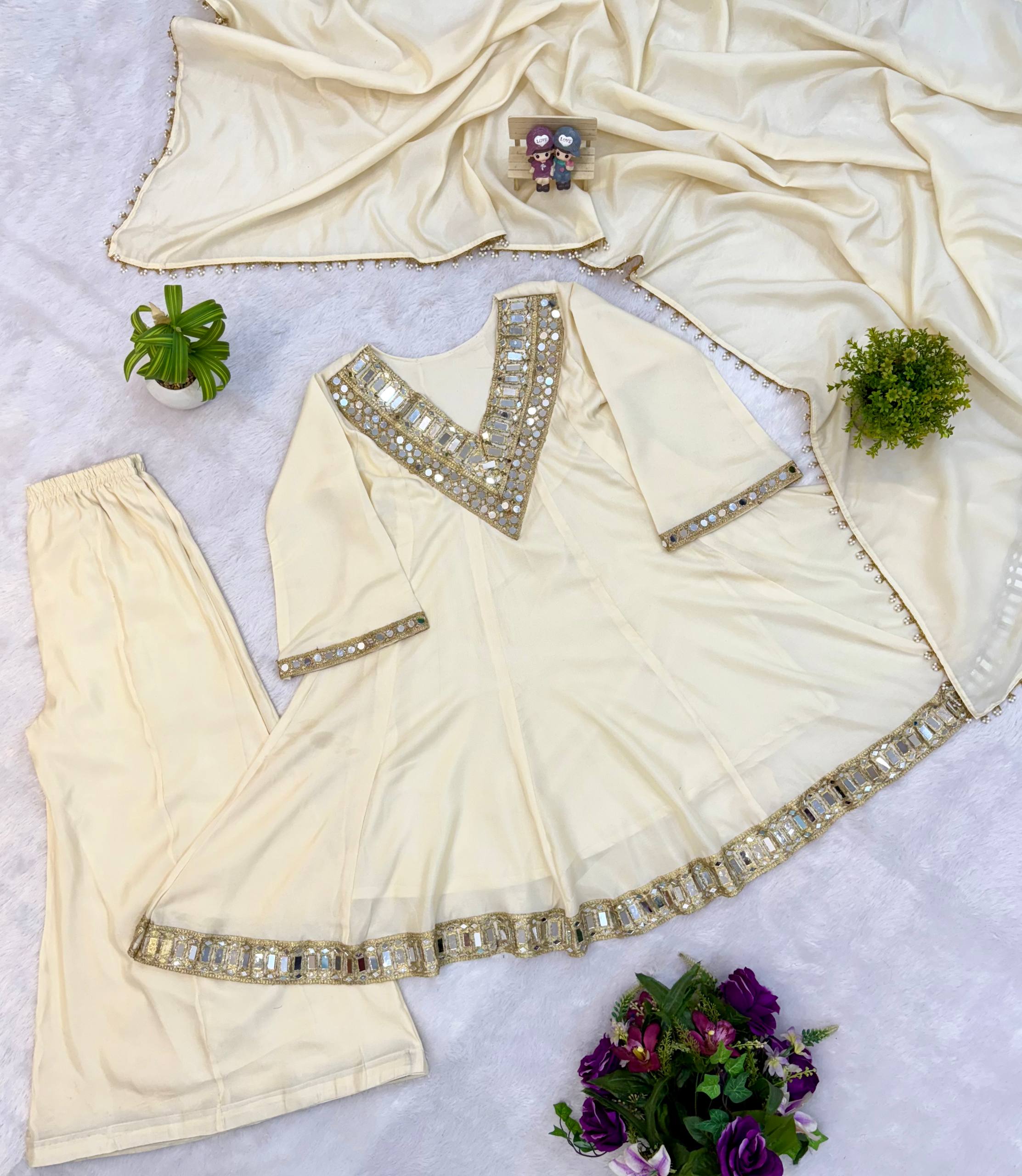 Stunning Sharara Set with Mirror Work Embellishment