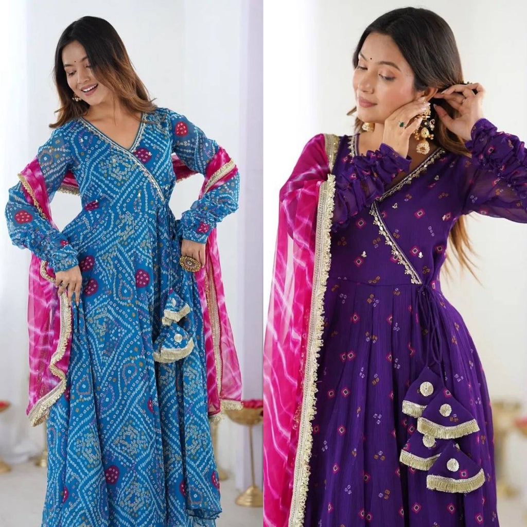 Elegant Anarkali Set with Dupatta and Tassel Detailing