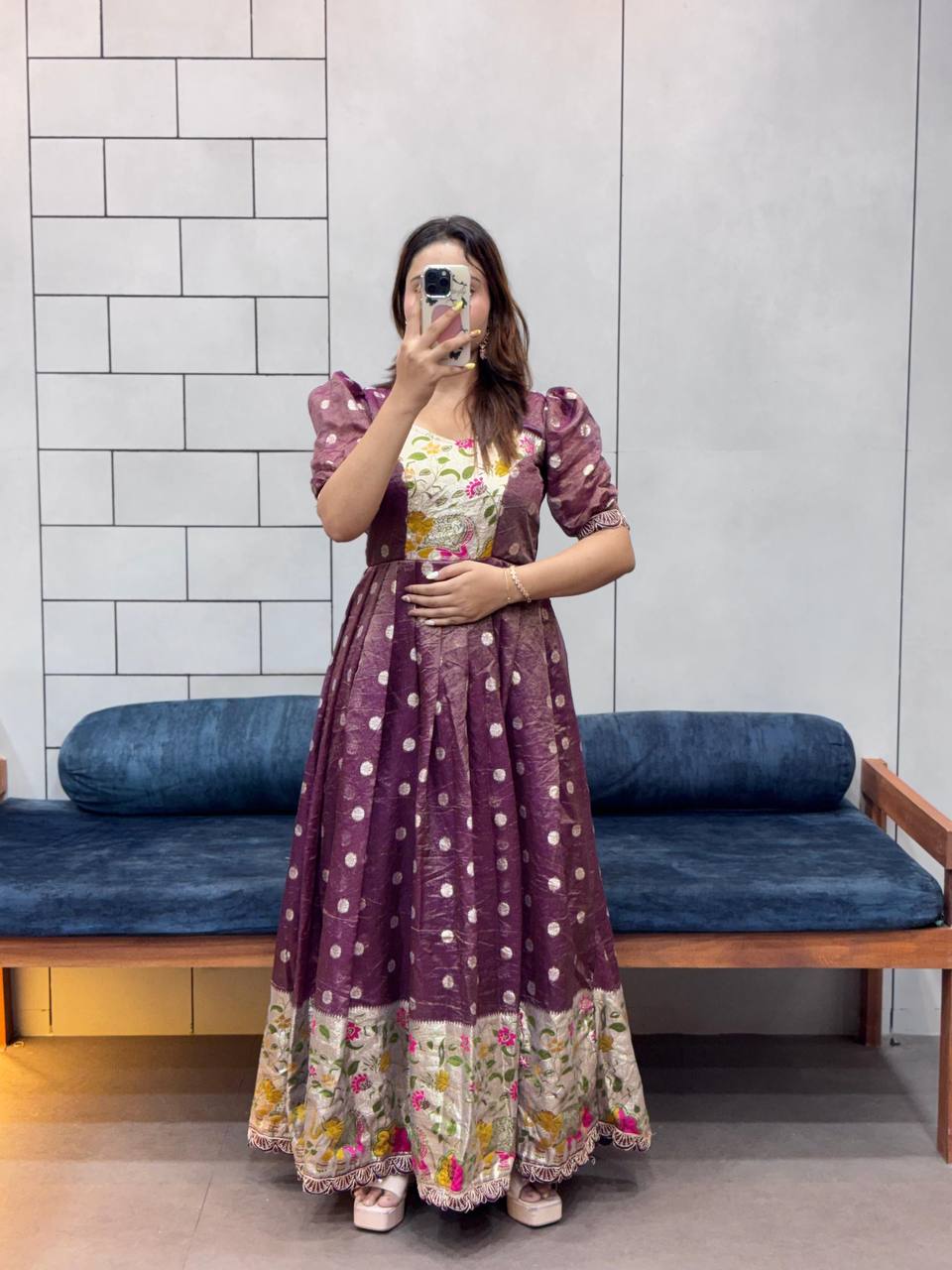 Elegant Charm in Plum & Floral Grace