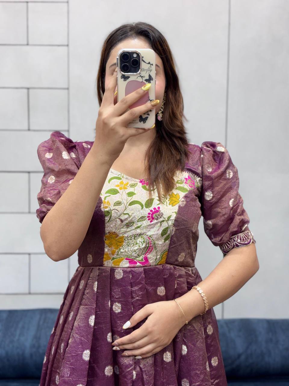 Elegant Charm in Plum & Floral Grace