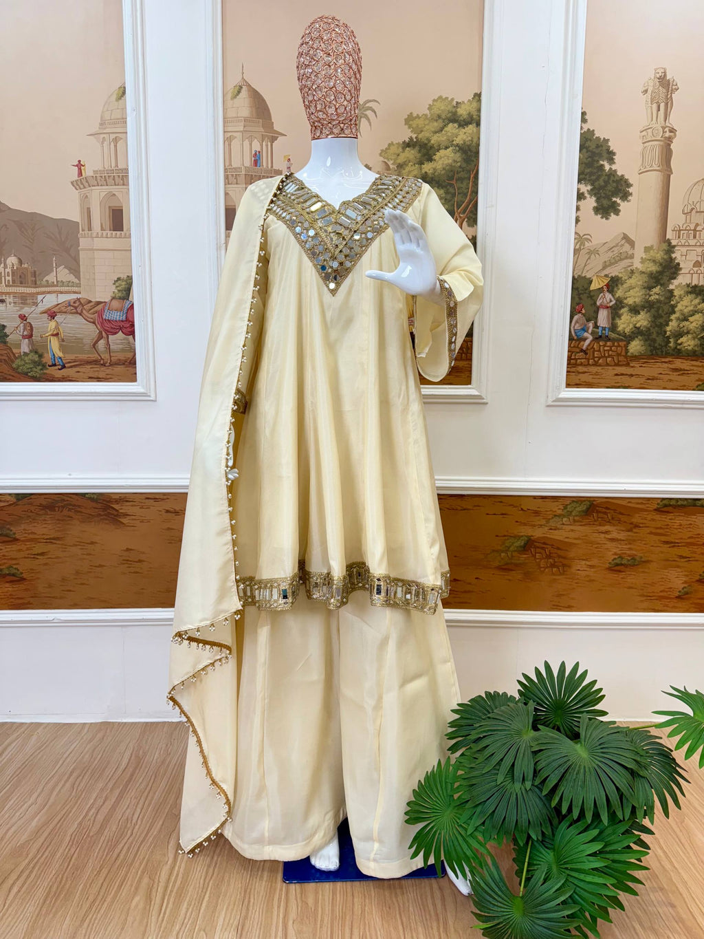 Stunning Sharara Set with Mirror Work Embellishment